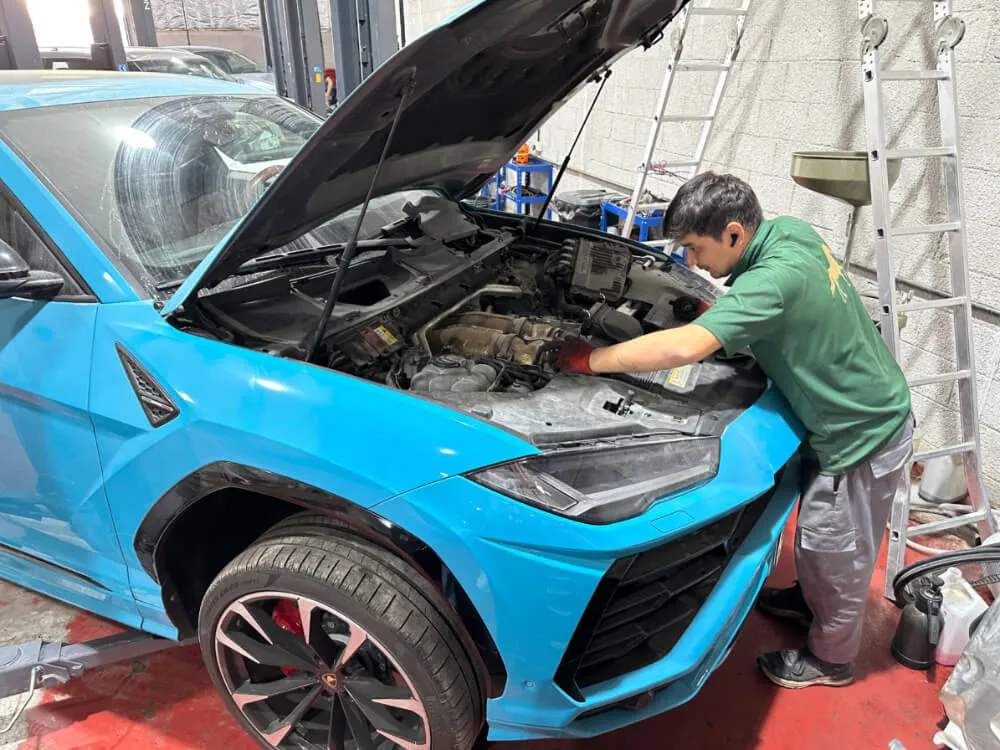 Lamborghini Urus engine repair at Golden Horse in Al Quoz, Dubai