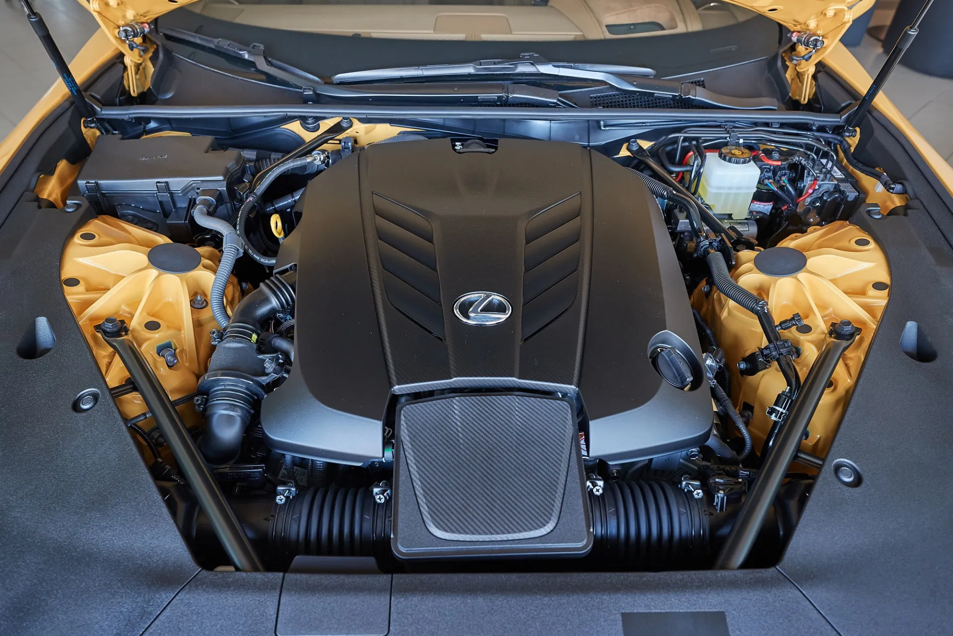 Lexus V8 engine bay at Golden Horse Dubai
